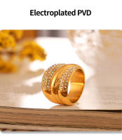 El Nuevo Anillo Geométrico de circón brillante es adecuado para los nudillos de Maple inoxidable Dorado de las mujeres, Regalos de joyería de moda y lujo de las mujeres. - details 4