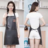 Delantal sin mangas Unisex ajustable, ropa de trabajo de cocina resistente al agua y al aceite de cuero PU, limpieza de cocina - details 0