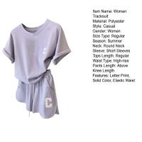 Conjunto Deportivo Casual para Mujer Camiseta Corta, Top, Pantalones de Pierna Ancha - details 1