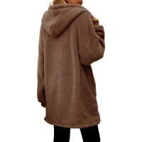 Chaqueta con cremallera y capucha de manga larga para mujer, nueva, holgada, de felpa, de invierno - details 22
