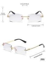 1 par de gafas rectangulares diarias para hombre sin base antiluz azul - details 2