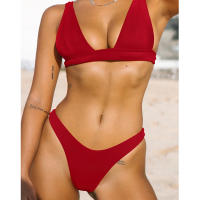 Conjunto de Bikini de Color Sólido de Alta Calidad Estilo Ajustado para Mujeres - details 10