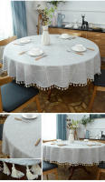 Mantel redondo de lino y algodón a cuadros, cubierta de mesa para comedor interior, cocina, decoración al aire libre, boda, Hotel, banquete - details 8