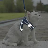 Cuerda para caminar para perros, correa reflectante para el pecho para mascotas, chaleco con arnés para gatos antiescape transpirable, cuerda de tracción ajustable para perros sin tirones, viaje - details 4