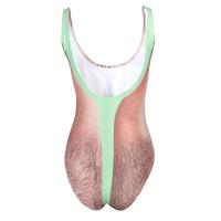 Impresión divertida de Borat de una sola pieza para mujer, traje de baño sexy con pelo en el pecho, traje de baño de broma de verano, novedad, ropa de playa - details 1