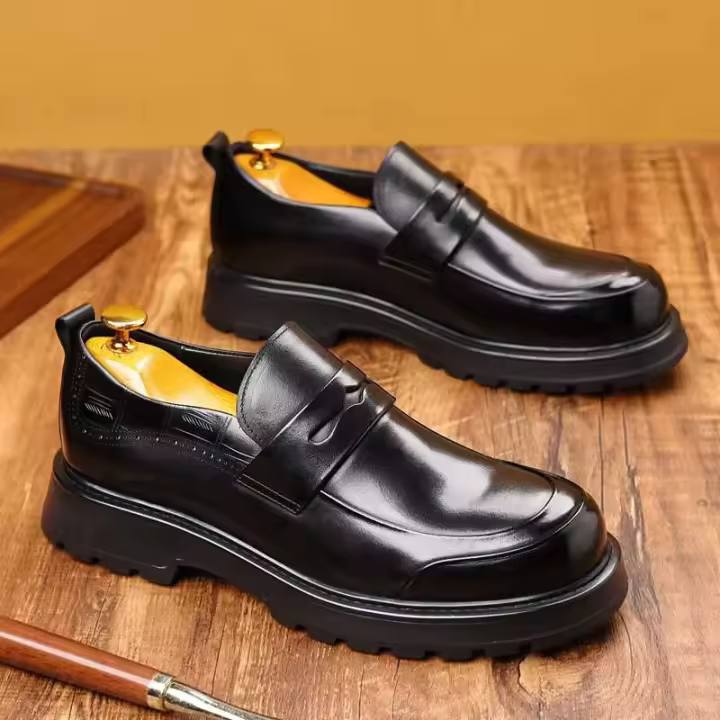 Cuero genuino formal del estilo inglés de los hombres, zapatos casuales de los hombres, suela Oxford del verano y del invierno - 1