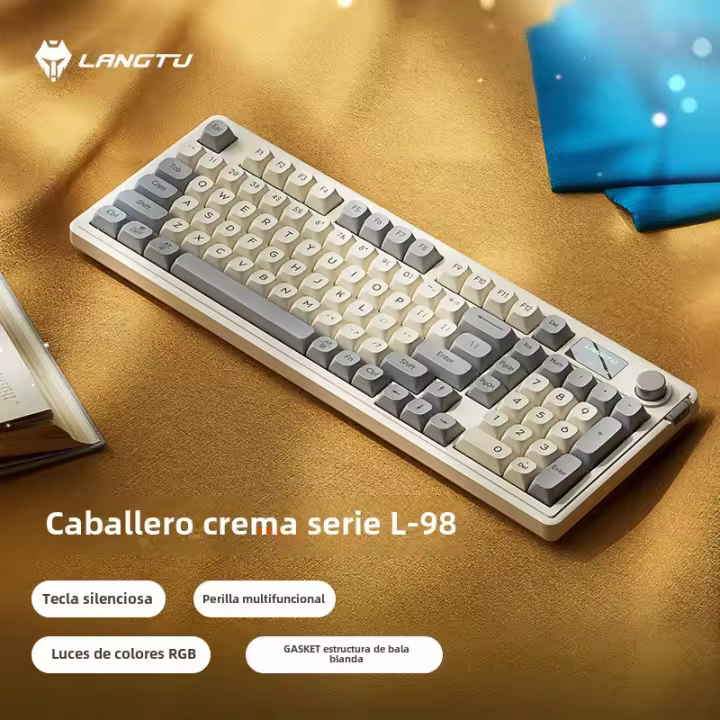Langtu L98 teclado de tres modos de alto valor RGB con cable juego competitivo oficina escribiendo película inalámbrica teclado silencioso - 1