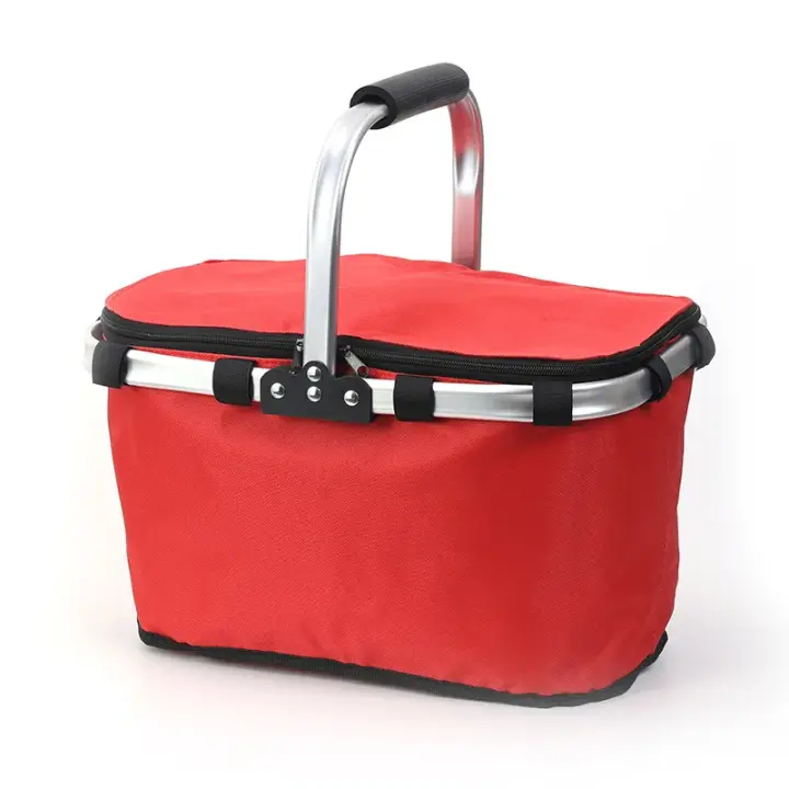 Moderno Cubo de Picnic Plegable de Metal Bolsa Aislante Portátil para Exteriores - 1