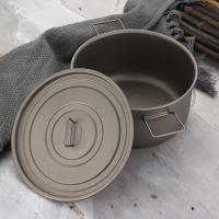 Olla para exteriores de gran capacidad, olla colgante de titanio de 1,8 litros con sistema digestivo de tapa, camping portátil ultraligero y - details 8