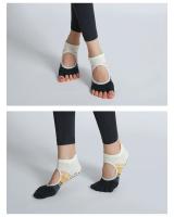 Calcetines de yoga de cinco dedos para mujer, calcetines de Pilates con punta abierta y tobillo bajo, antideslizantes, de silicona, con puntos - details 10