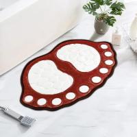 Alfombras de baño súper absorbentes antideslizantes, alfombras de baño de adoquines lavables, lindas alfombras de área de espuma viscoelástica en forma de pie - details 2