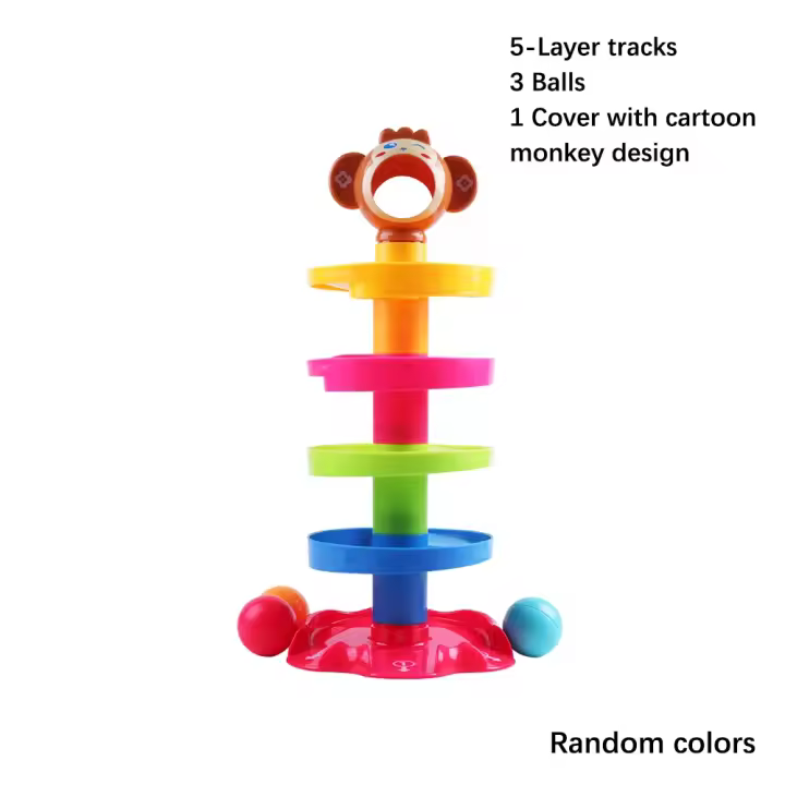 9Pcs/Set Rolling Ball Toy Early Education,Fine Motor Skills,Hand-eye Coordination Assembling Fun Toy for Babies Over 18 Months - 1