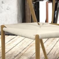 Pack de 2 Sillas de Comedor con Asiento de Cuerda de Papel Sillas de Cocina Apilables Estilo Moderno Carga 120 kg 51x51x71 cm Roble y Crema - details 8