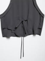 OUWU- Nueva Ropa De Mujer Adelgazante Versátil Decoración De Lazo Cuello En V Textura Chaleco Suelto Chaqueta Hombro - details 4
