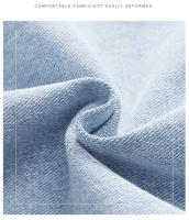 Bermudas anchas suaves y cómodas de color azul claro con cintura elástica de mezclilla Onales para hombre - details 3