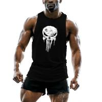 Chaleco deportivo con estampado de calavera para hombre, camiseta transpirable y cómoda de moda para gimnasio al aire libre, verano - details 9