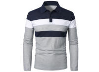 Polo de Golf para hombre, camiseta a rayas de manga larga con solapa, ropa deportiva transpirable, primavera y verano - details 10