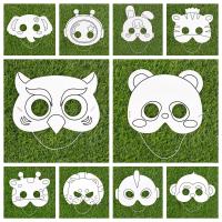 Búho creativo DIY máscara de relleno de Color juguete elefante astronauta máscara en blanco juguete mono pintado pintura Panda máscara niños - details 1