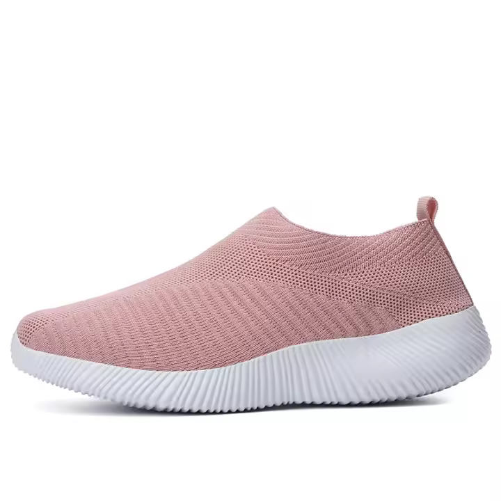 Zapatos de calcetines transpirables para mujer, zapatillas deportivas suaves para caminar, zapatos planos cómodos informales a la moda, color azul - 1