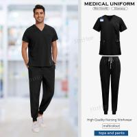Uniformes médicos de hospital transpirables para hombres y mujeres, conjuntos de uniforme de enfermería de manga corta, ropa de trabajo para médicos y enfermeras. - details 13