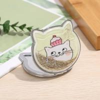 Espejo de maquillaje de doble cara de gato, espejo de mano portátil con lentejuelas de dibujos animados, regalo para niña, espejo de maquillaje de doble cara de bolsillo - details 6