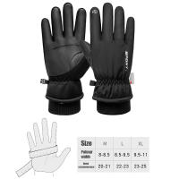 Guantes de esquí de invierno impermeables, guantes de nieve, deportes al aire libre, Snowboard, esquí, pantalla táctil, guantes de lana, antideslizantes, cálidos, dedos completos - details 0