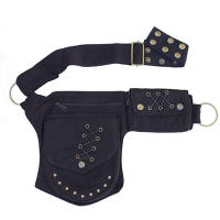 1 pieza de estilo Punk para hombre y mujer, cubierta de riñón negra Simple, soporte para teléfono móvil, tarjetas y llaves, bolsa Vie para ciclismo para hombre y mujer - details 2