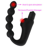 Vibrador Prostalítico de Silicona 10 Velocidades Plug Anal para Adultos 5 Abalorios - details 1