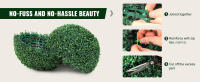 SucceBuy Topiarios artificiales de boj, 24 pulgadas de alto (2 piezas), plantas artificiales en forma de bola, bolas decorativas verdes durante todo el año para patio trasero, balcón, jardín, boda y decoración del hogar - details 2