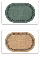 Manta de Plato de Cuero Impresada Térmica Alfombra Antescaldante de Alta Densidad Diseño Ovalado - details 9
