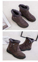 Botas de nieve cálidas de gran tamaño para mujer, además de zapatos de algodón impermeables de lana, botas cálidas impermeables de corte medio - details 14