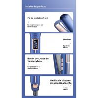 Azul clip de pelo liso ancho casa rizador de alisar el poder portapapeles esponjoso ajuste de temperatura de varias velocidades - details 8