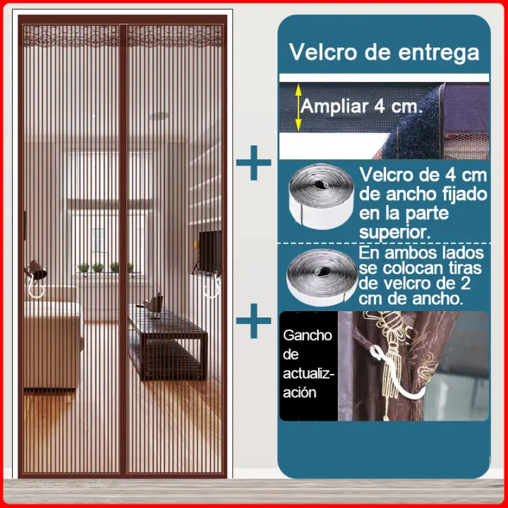 Cortina mosquitera Para Puerta,cortina de Puerta magnética,con Imanes de Cierre Automático y velcro - 1