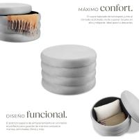 Taburete Almacenaje Bouclé, Carga: 120 kg, MDF, Puff Almacenaje, Taburete Dormitorio, Reposapies Puff, Zapatero Entrada Recibidor, Asiento Acolchado, Ideal Salón Hogar - 42 x 47 cm Crema - details 57
