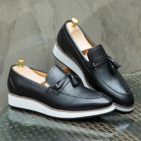 Zapatos bajos retro de cuero con borlas para hombre - details 8