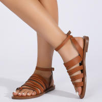Sandalias de verano para mujer, nuevas sandalias de mujer con parte inferior plana, comodidad, correa delgada Simple, sandalias romanas versátiles - details 9