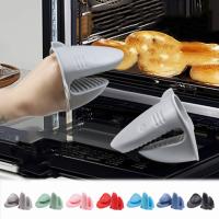 Manoplas de silicona con forma de tiburón para horno, utensilios de cocina, aislamiento térmico antiescaldado, guante antideslizante, plato caliente, 1 par - details 4