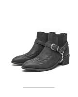 Moda para hombre Botas de cuero británicas con aumento de altura Negocios Retro Cremallera Locomotora Botas de tacón alto - details 3