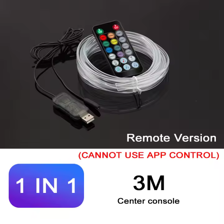 Barra de luz ambiental para coche, lámpara de atmósfera con tira oculta Interior LED Universal RGB con múltiples modos - 1