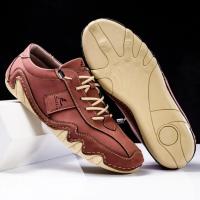 Zapatos informales de cuero hechos a mano para hombre, zapatillas con cordones, mocasines transpirables, suaves, planos, para conducir - details 12