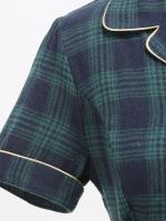 Elegante Vestido Midi de Moda Retro con Cuello Aretado Estilo Rockabilly a Cuadros Vintage para Mujeres Prenda de Otoño e Invierno con Cinturón - details 4