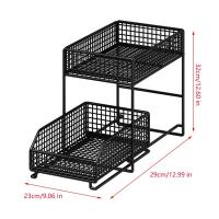 Estante de Almacenamiento de Cocina de 2 Niveles, Mueble Deslizante Multiusos para Electrodomésticos, Organizador de Baño con Cajones, Ahorro de Espacio - details 0