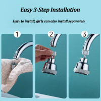 Aireador de grifo de cocina giratorio 360 °, de 4 modos burbujeador, boquilla de filtro antisalpicaduras para baño, adaptador extensor de grifo de lavabo - details 9