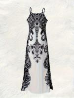 Vestido de mujer informal de verano maxi bohemio con estampado 3d de Cross-border Seaside Resort - details 2