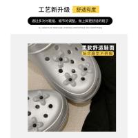 Zapatos con agujeros de suela gruesa, zapatos de cabeza de bolsa de desgaste exterior de suela blanda de EVA para mujer, zapatillas geniales - details 7