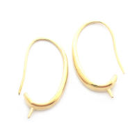 Latón color oro de 18 quilates, compatible con cuentas de medio agujero con ganchos de medio pasador para pendientes, joyería de alta calidad, accesorios para manualidades. - details 93