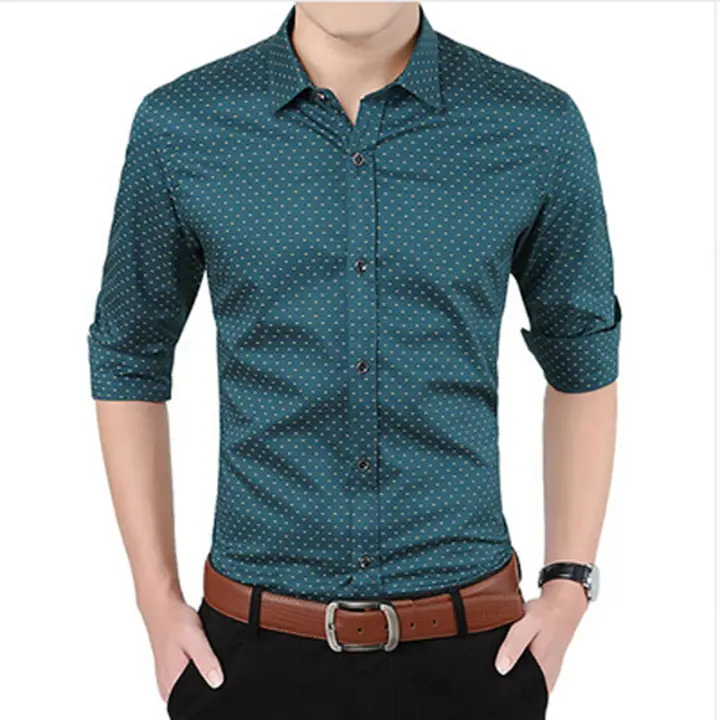 Camisa Casual a Cuadros para Hombres de Marca Nueva Moda Otoño Ajustada Manga Larga Algodón Talla Grande M-5XL - 1