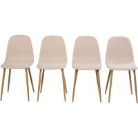 Juego de 4 sillas de comedor con asiento y respaldo suaves, con patas de metal macizo, para sala de estar, dormitorio, cocina o comedor, ante marrón - details 46