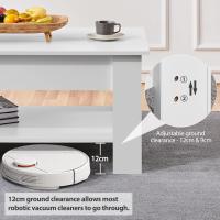 Mesa de Café Elevable y Extensible con Revistero 98x50x(41,8-56) cm Mueble para Sala de Estar y Comedor - details 49