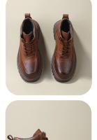 Botas de cuero de alta gama para hombres zapatos de piel de vaca pura zapatos altos de piel de vaca de primera capa - details 3